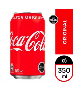 Bebida Lata Coca-Cola Original Pack 6 UND 350 ML