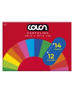 Cartulina 14 Pliegos 12 Colores 26,5 x 37,5 CM