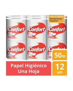 Papel Higiénico Bajo Metraje H/S Blanco Fajilla 50 MT x 12 Rollos