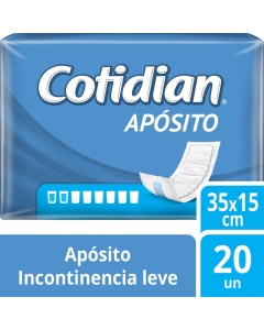 Apósitos Adulto Unisex Incontinencia Leve 35 x 15 CM 20 UND