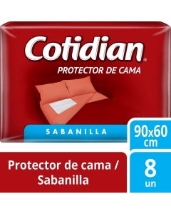 Protector de Cama Sabanilla Tamaño Único 90 x 60 CM 8 UND