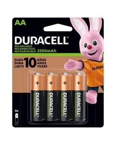 Pilas AA Recargables 2500 mAh Pack 4 UND