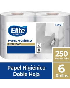 Papel Higiénico Alto Metraje H/D Extra Blanco Excellence 250 MT x 6 Rollos 
