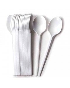 Cucharas Plásticas Desechables Blancas 100 UND