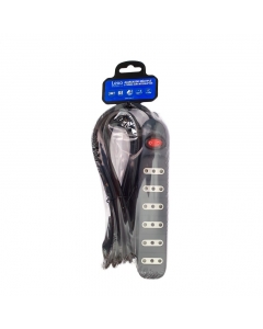 Alargador Múltiple de 6 Tomas color Negro con Interruptor - 3 MT
