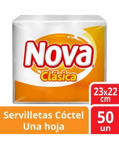 Servilleta Mesa H/S Cóctel Blanca 23 X 22 CM 50 HJS x 1 Pqte