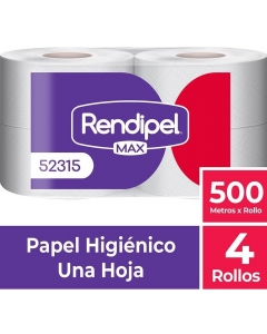 Papel Higiénico Alto Metraje H/S 500 MT x 4 Rollos