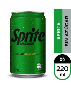Bebida Lata Sprite Sin Azúcar Pack 6 UND 220 ML