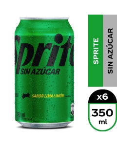 Bebida Lata Sprite Sin Azúcar Pack 6 UND 350 ML