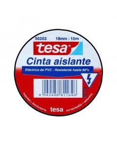 Cinta Aisladora Eléctrica Negra 18 MM x 10 MT