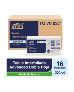 Toalla de Papel Interfoliada H/D Advanced 200 HJS x 16 Pqtes