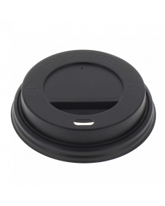 Tapa Plástica Negra 50 UND para Vaso Desechable 360 ML / 12 Oz
