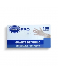 Guante Examinación Vinilo Blanco sin Polvo 100 UND Virutex Pro